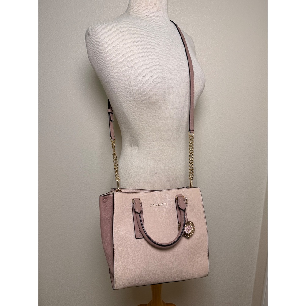 Michael Kors Alessa Soft Pink Leather Satchel Crossbody Bag 35S0GWAS2T Dust Bag